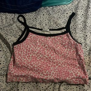 Leopard Printed Pink Crop Top
